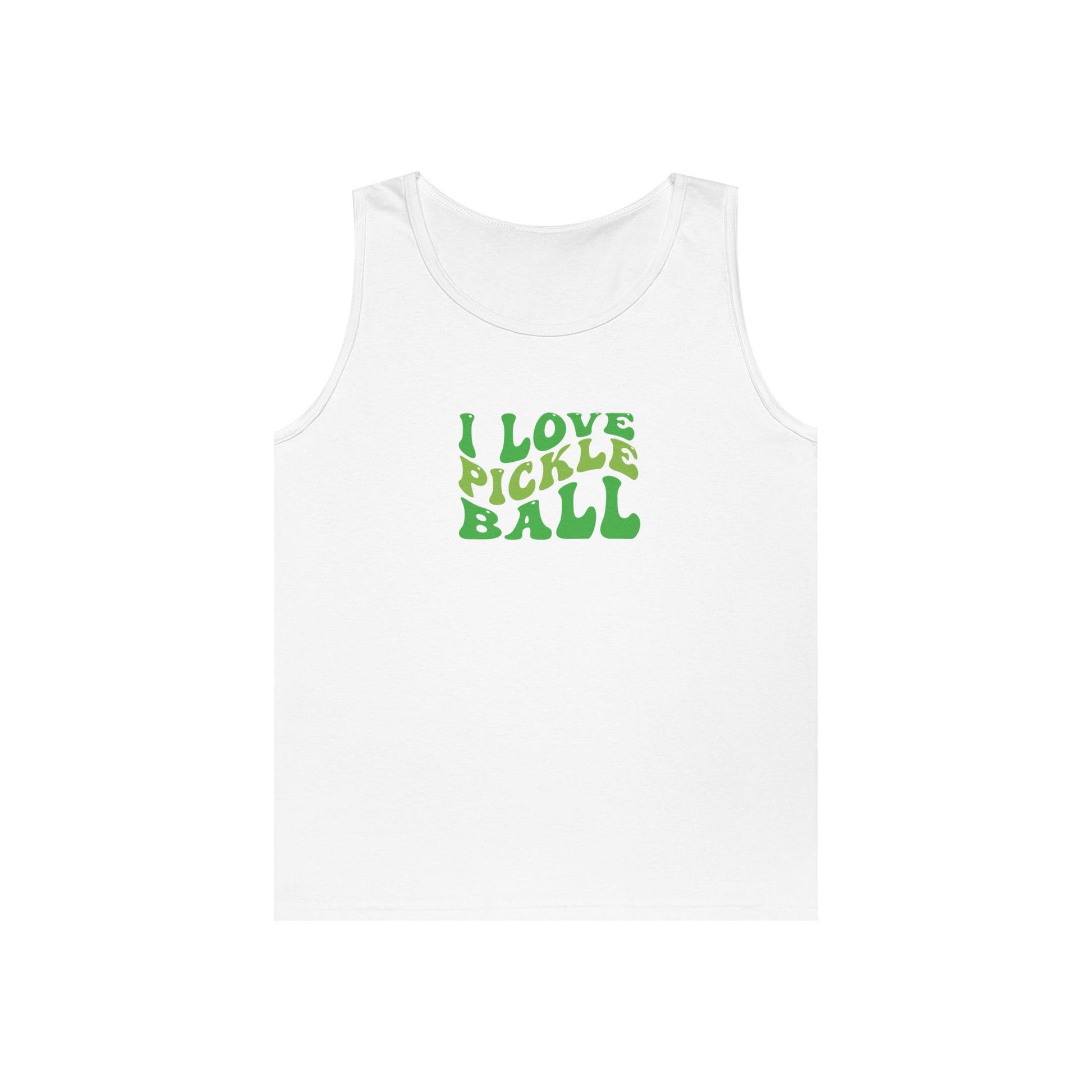 Women's Energetic Pickleball Tank Top - I Love Pickleball White