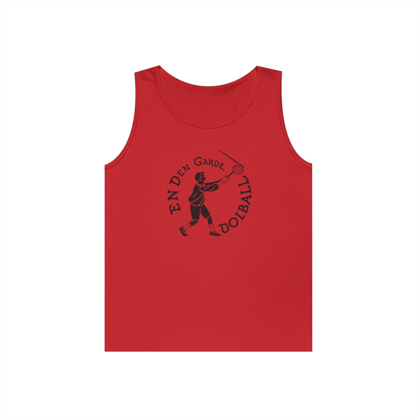 Men's Funny Pickleball Tank Top - Enden Garde, Dolball Red