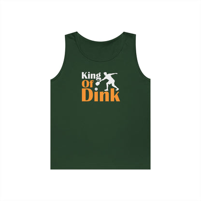 Men's Funny Pickleball Tank Top - King of Dink Green