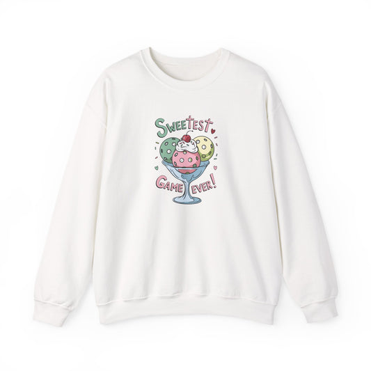 Women's Lightweight Pickleball Sweatshirt - Sweetest Game Ever White