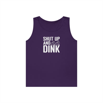 Men's Funny Pickleball Tank Top - Shut Up and Dink Purple