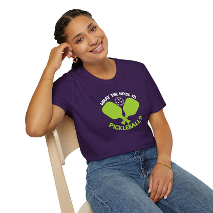 Women's Funny Pickleball T-shirt - What the Heck Is Pickleball?