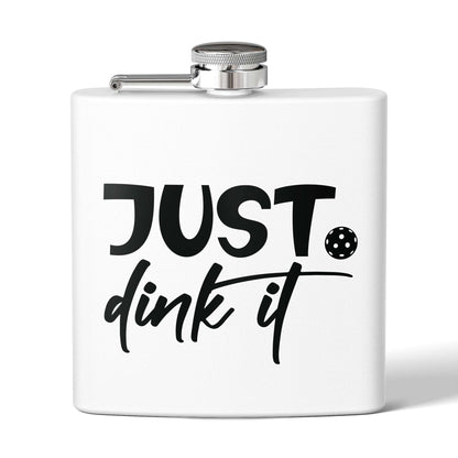Pickleball Practical Flask - Just Dink It White