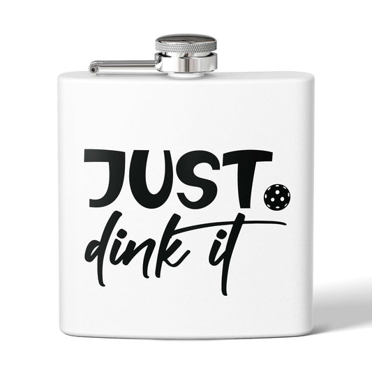 Pickleball Practical Flask - Just Dink It White