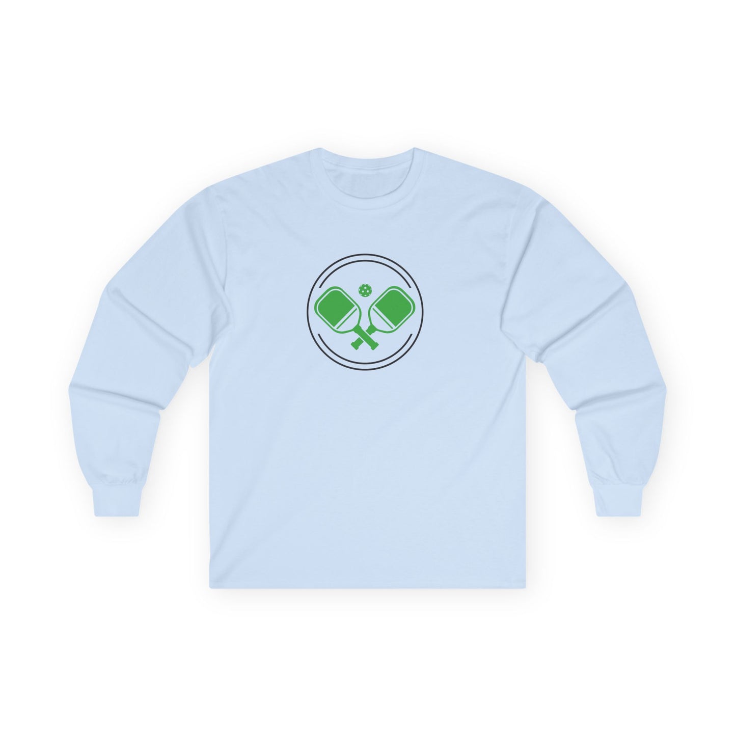 Women's Soft Pickleball Long Sleeves top - Double Paddle Logo Blue