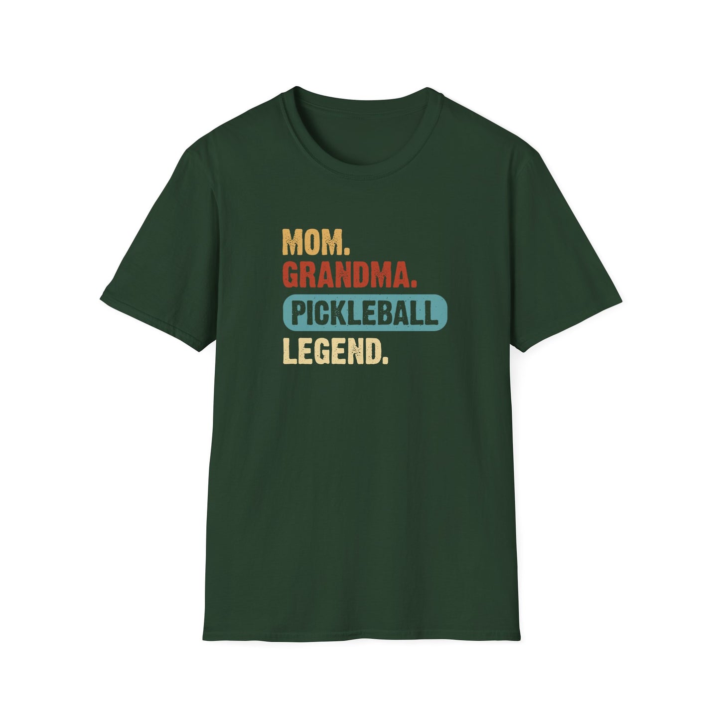Women's Stylish Pickleball T-shirt - Mom Grandma Pickleball Legend Green