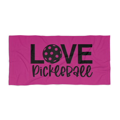Pickleball Colorful Beach Towel - Love Pickleball Pink