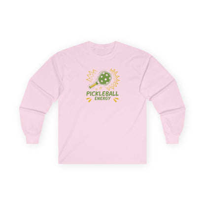 Women's Eye-Catching Pickleball Long Sleeves top - Pickleball Energy Pink