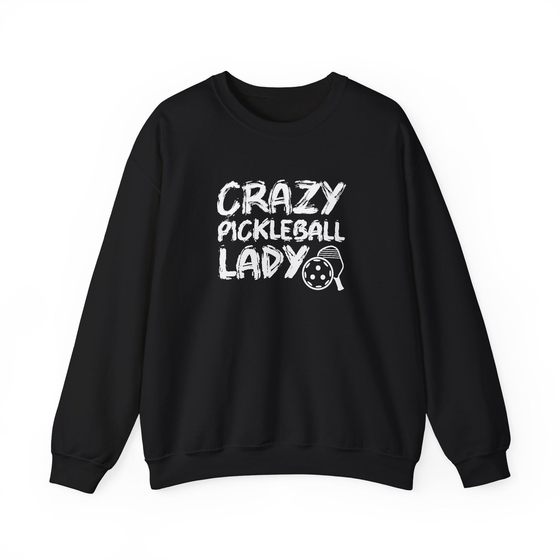 Women's Funny Pickleball Sweatshirt - Crazy Pickleball Lady Black