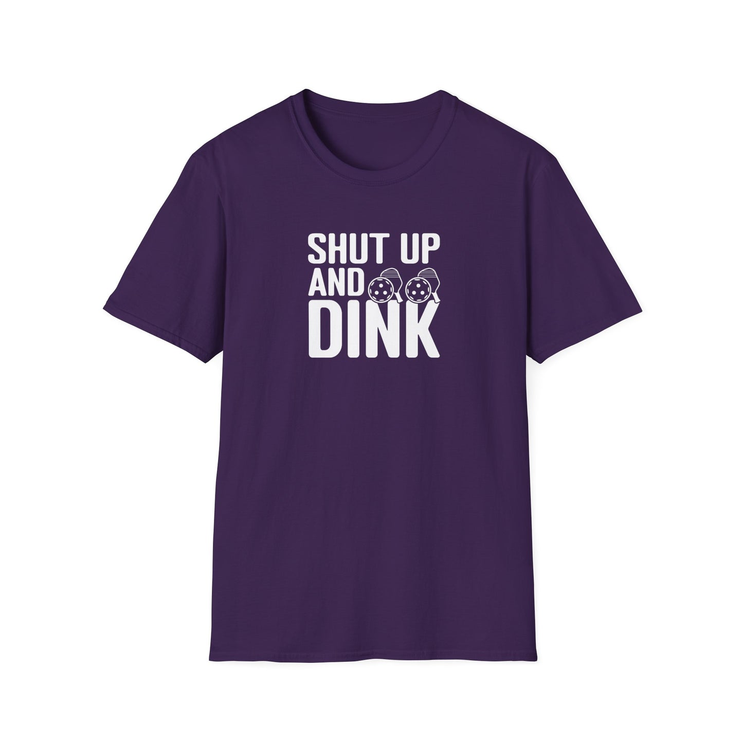 Women's Funny Pickleball T-shirt - Shut Up and Dink Purple