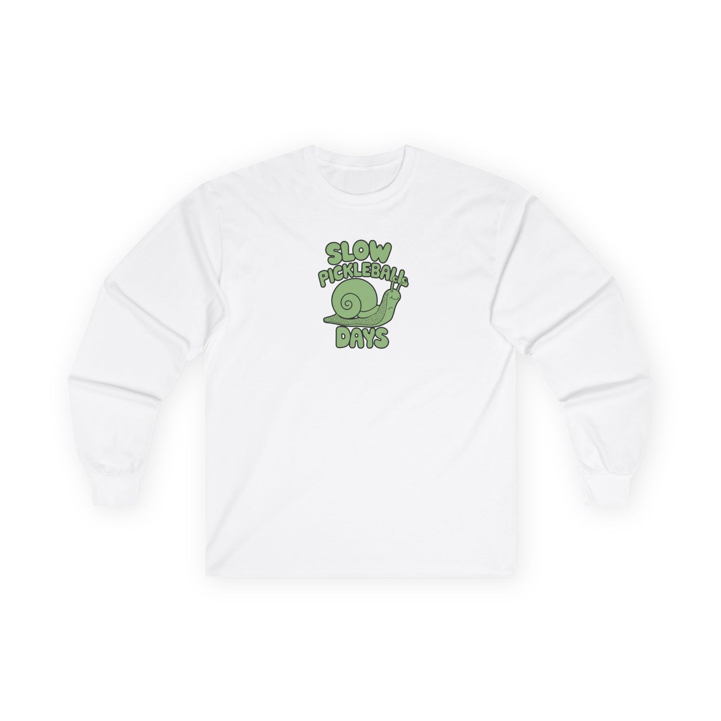 Men's Lightweight Pickleball Long Sleeves top - Slow Pickleball Days White