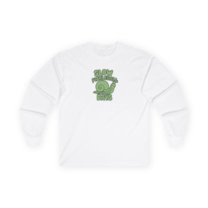 Men's Lightweight Pickleball Long Sleeves top - Slow Pickleball Days White