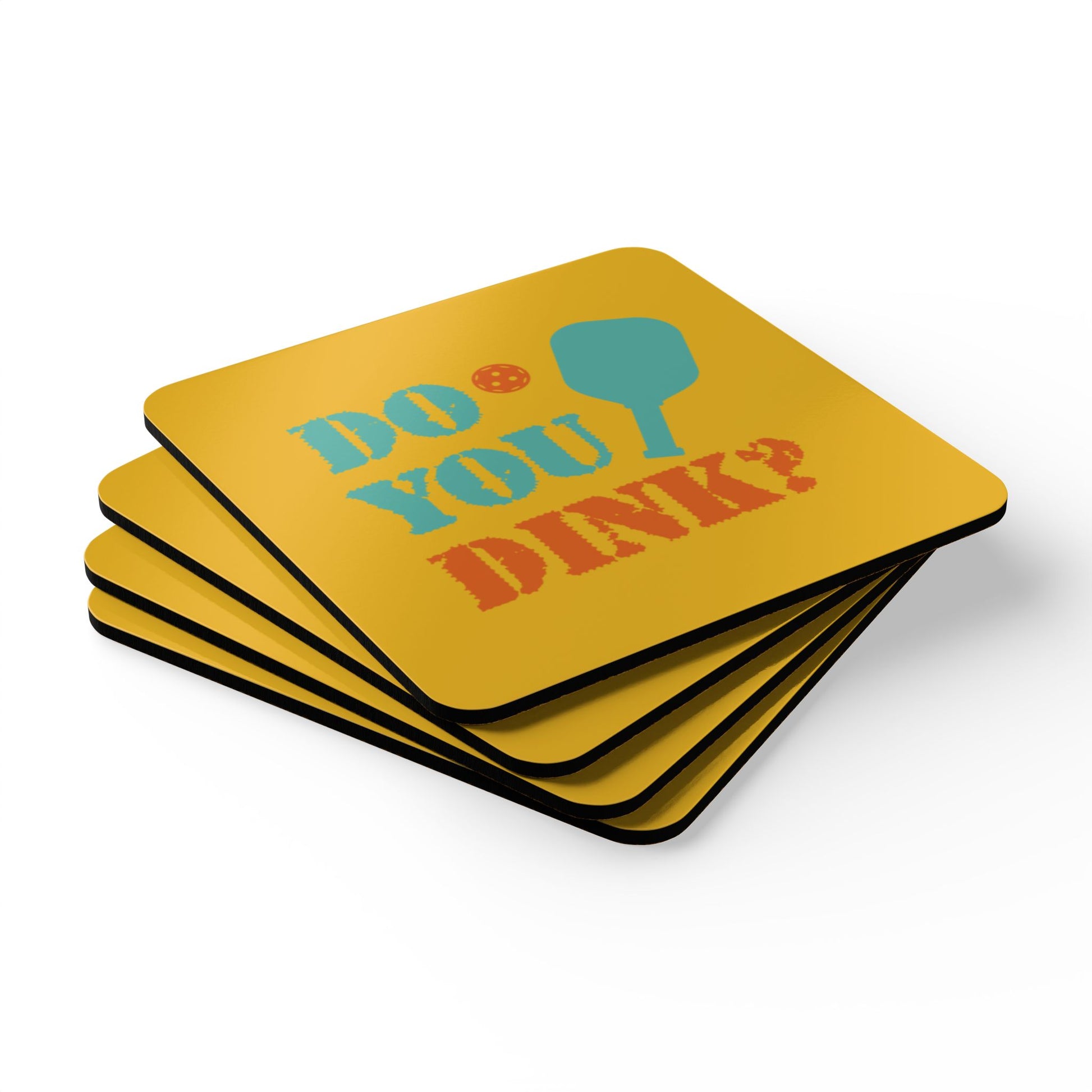 Funny Pickleball Cork Coaster Set of 4 - Do you Dink?