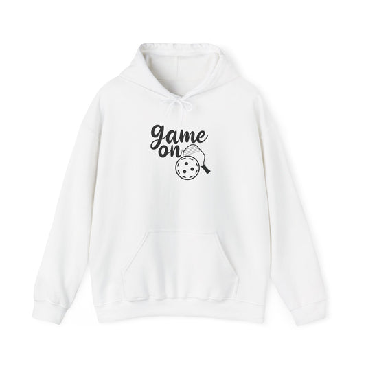 Men's Stylish Pickleball Hoodie - Game On White