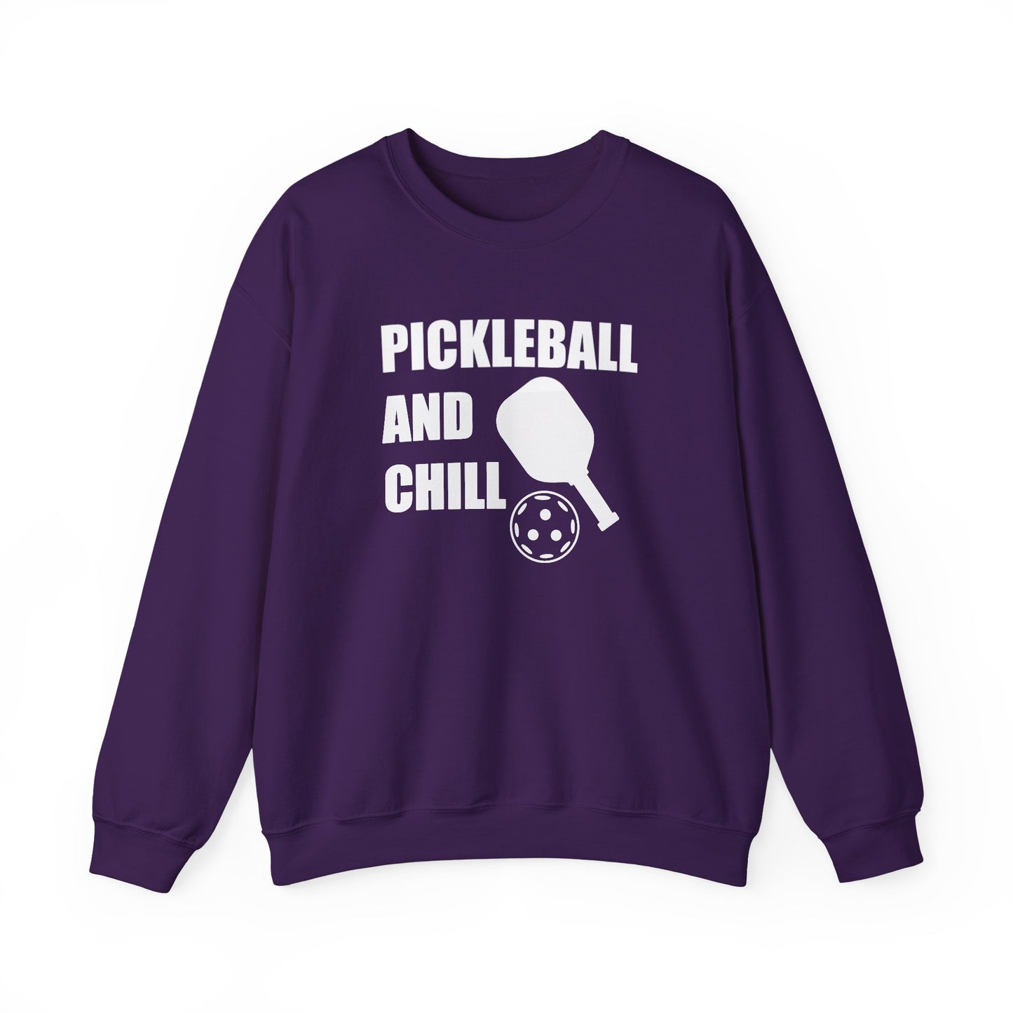 Women's Stylish Pickleball Sweatshirt - Pickleball and Chill Purple