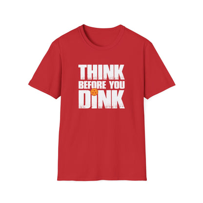 Men's Soft Pickleball T-shirt - Think Before You Dink