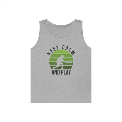 Men's Funny Pickleball Tank Top - Keep Calm And Play Grey