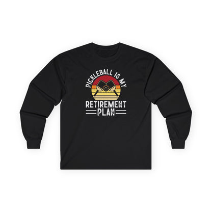 Women's Pickleball Long Sleeves top - Pickleball Is My Retirement Plan Black