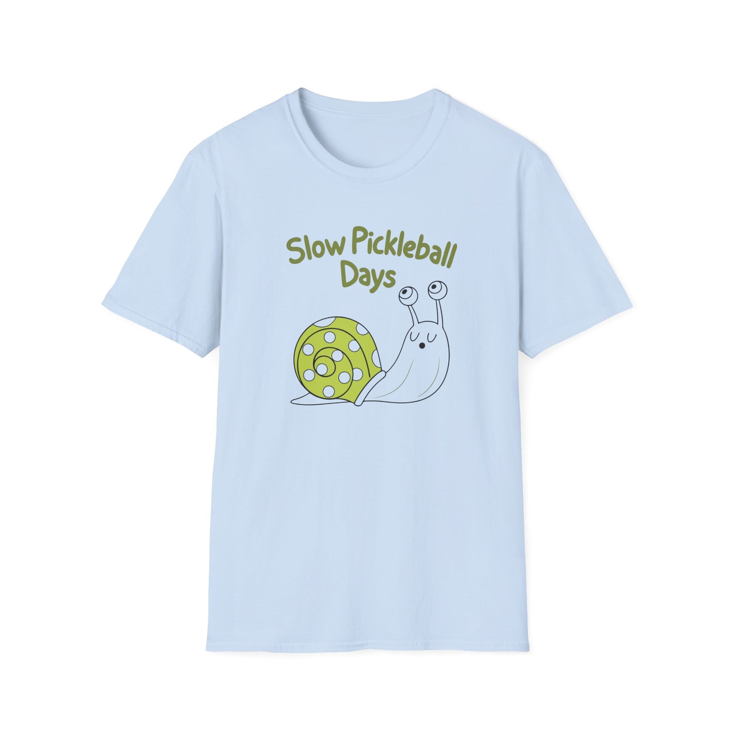 Women's Playful Pickleball T-shirt - Slow Pickleball Days Blue