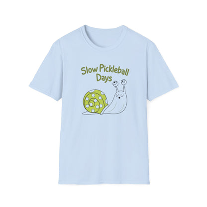Women's Playful Pickleball T-shirt - Slow Pickleball Days Blue