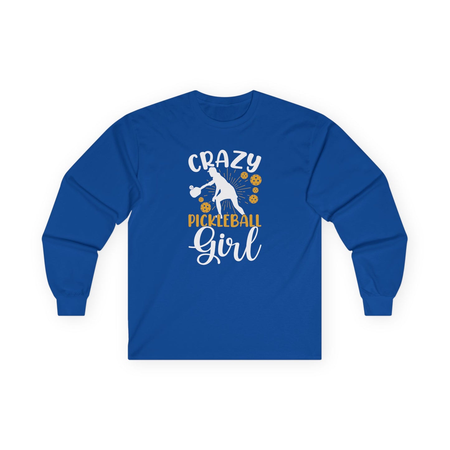 Women's Comfy Pickleball Long Sleeves top - Crazy Pickleball Girl Royal
