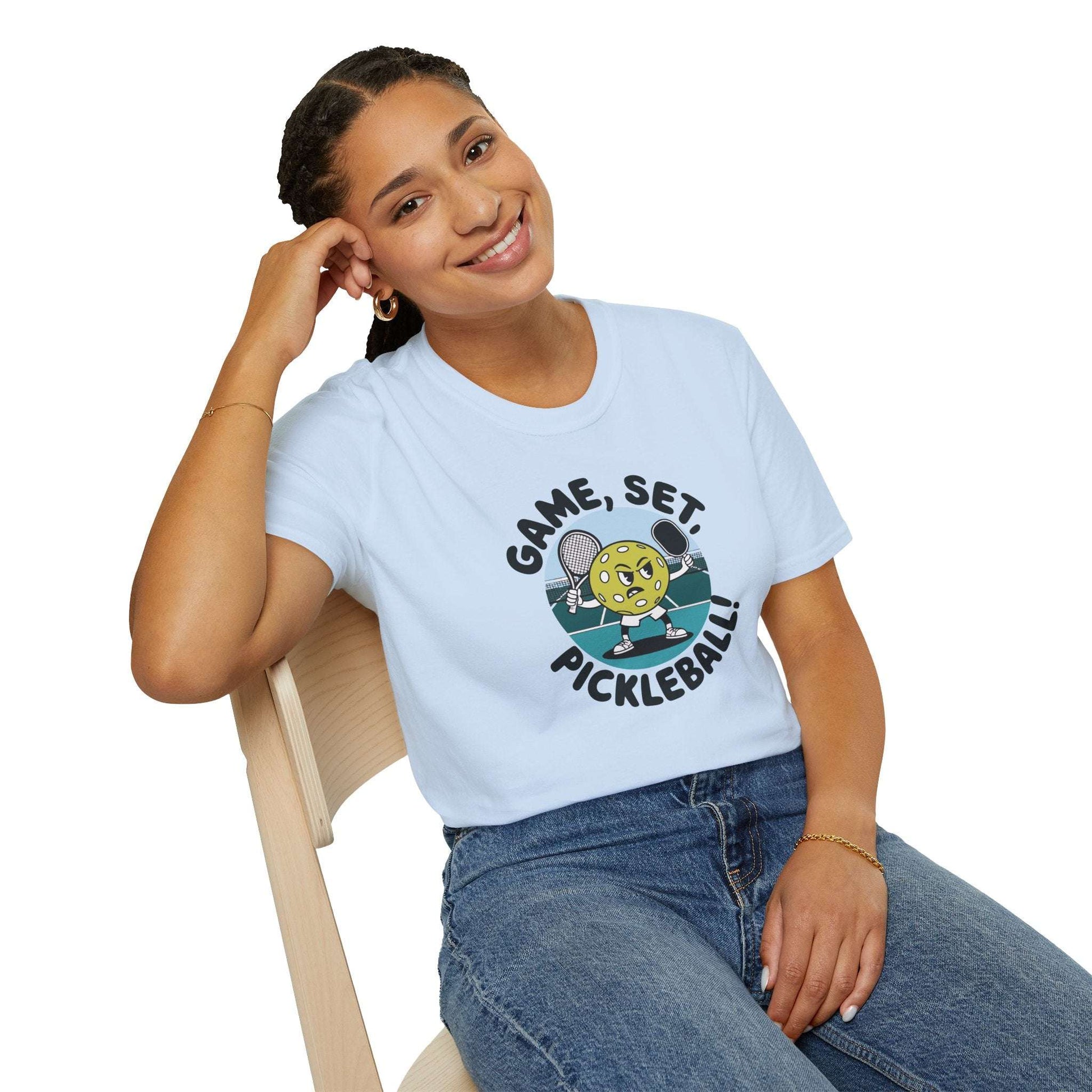 Women's Cute Pickleball T-shirt - Game, Set, Pickleball