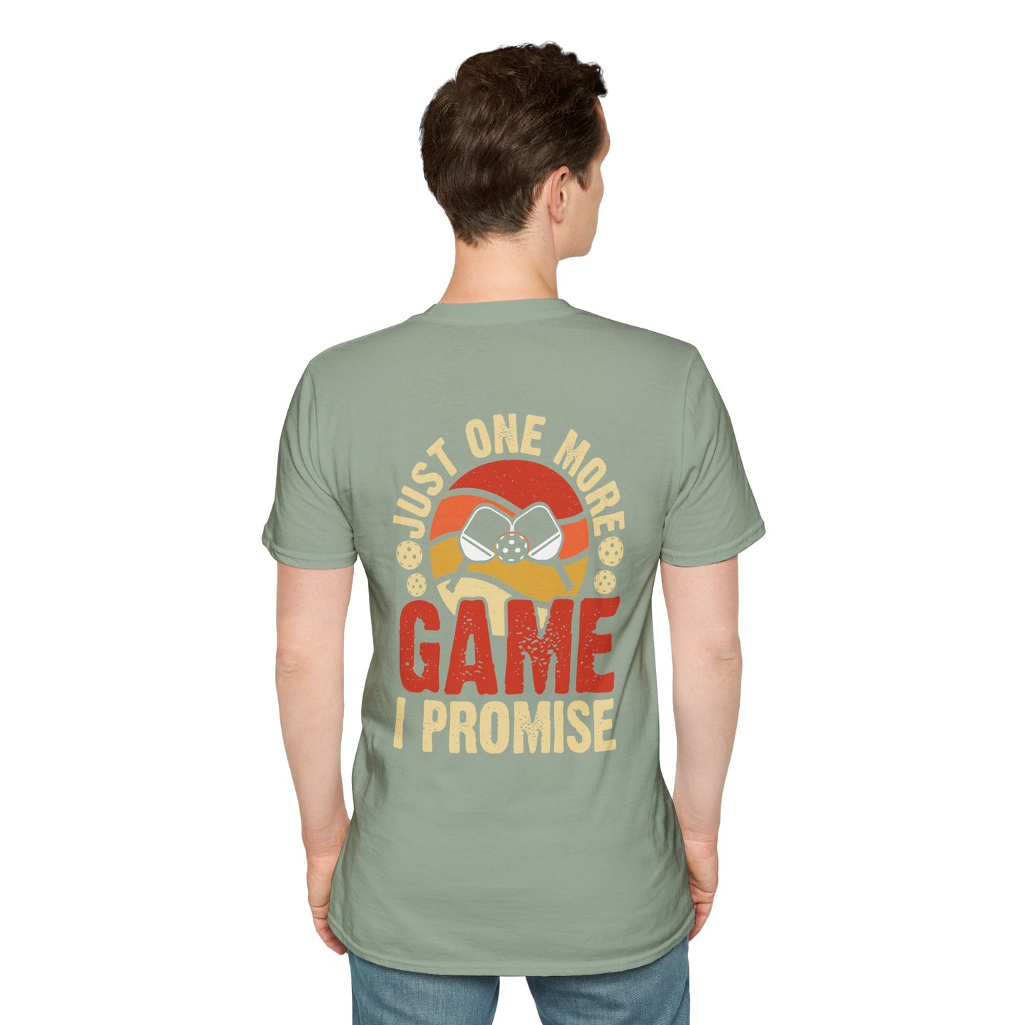 Men's Funny Pickleball T-Shirt - Just One More Game I Promise Retro