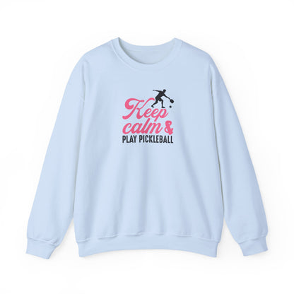Women's Soft Pickleball Sweatshirt - Keep Calm & Play Pickleball Blue
