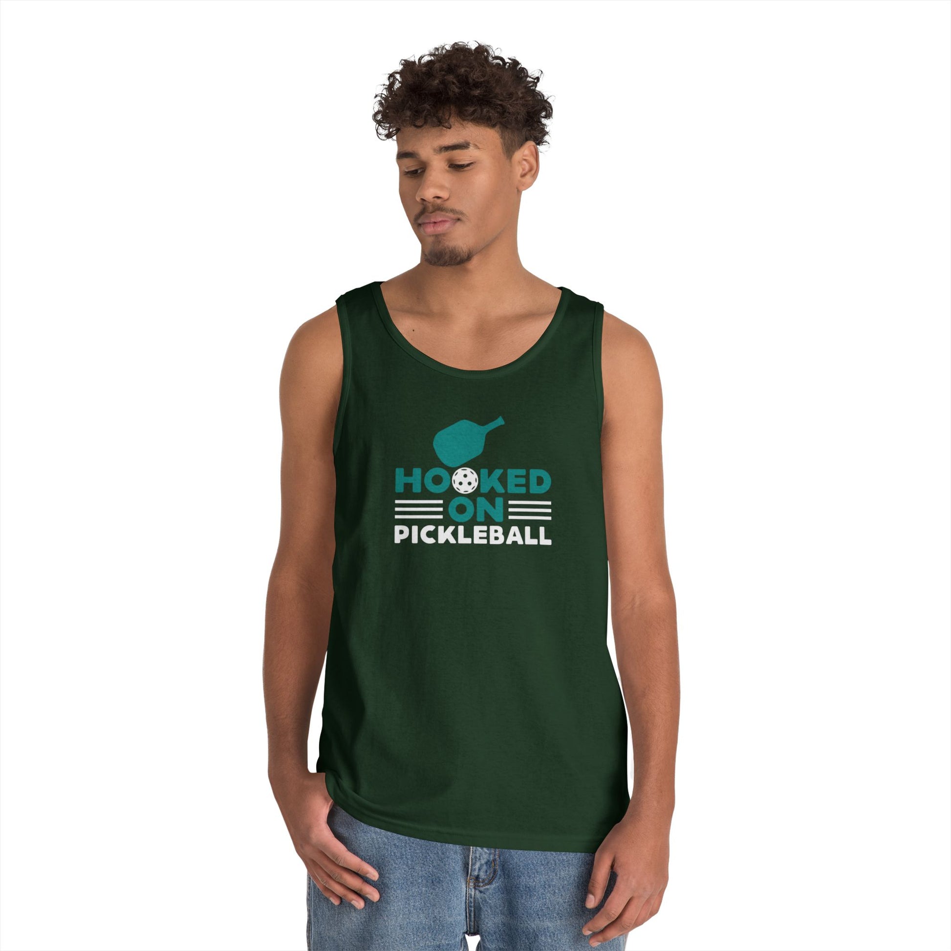 Men's Durable Pickleball Tank Top - Hooked on Pickleball