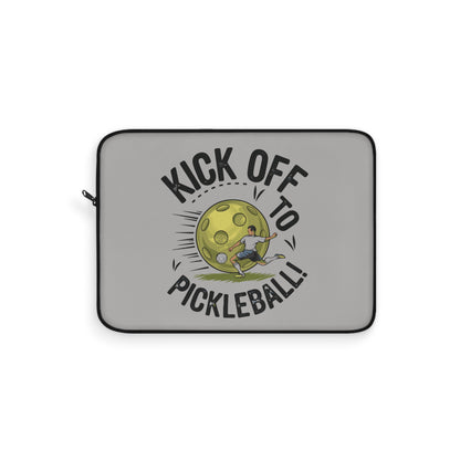 Pickleball Durable Laptop Sleeve - Kick Off to Pickleball Gray