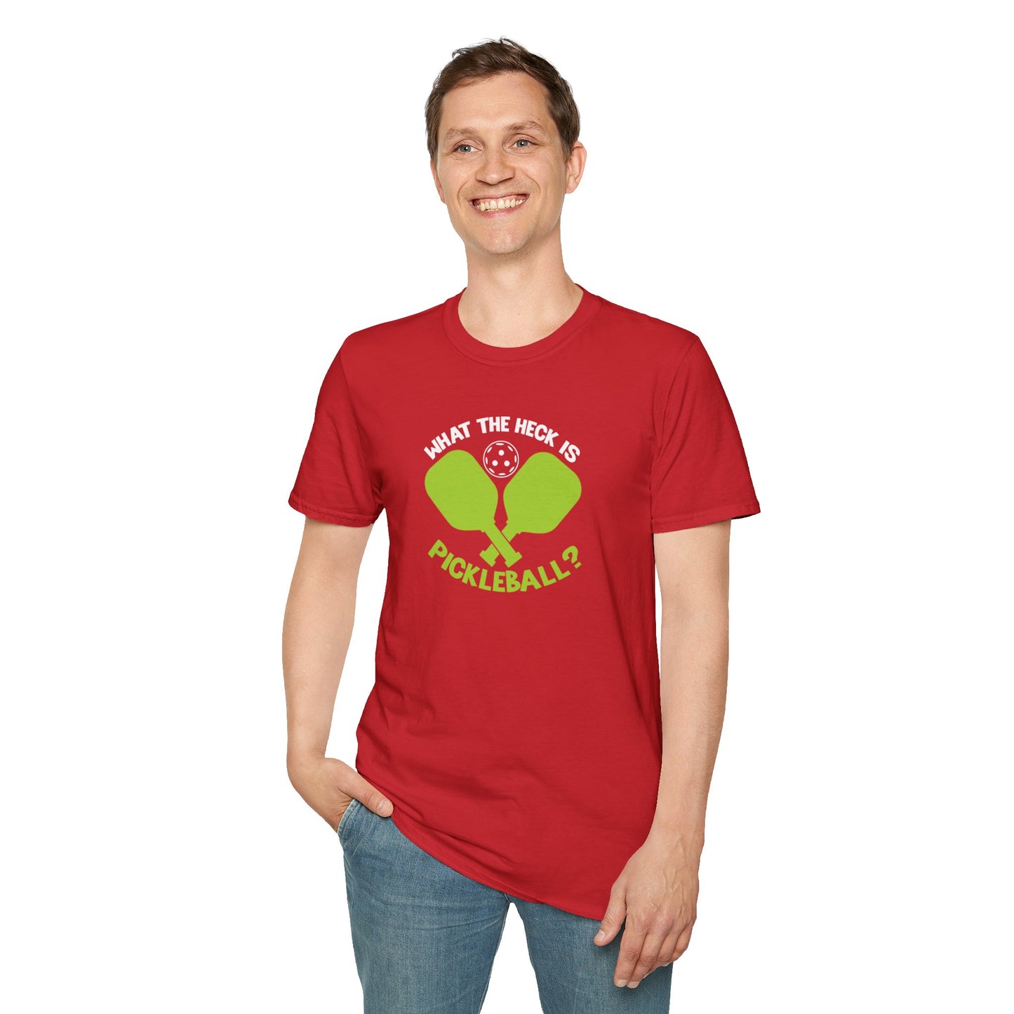 Men's Funny Pickleball T-shirt - What the Heck Is Pickleball?