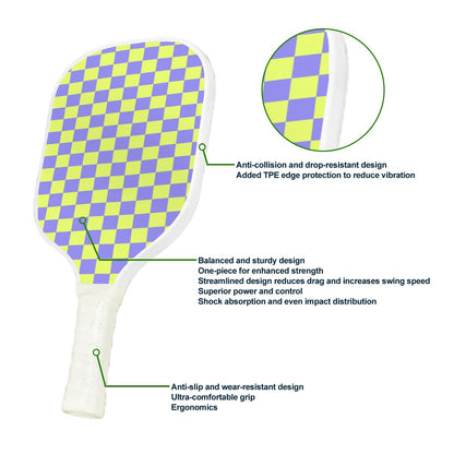 Pickleball Colorful Paddle - Checker Vibe