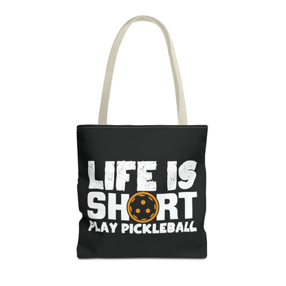 Pickleball Quirky Tote Bag - Life Is Short Play Pickleball Beige