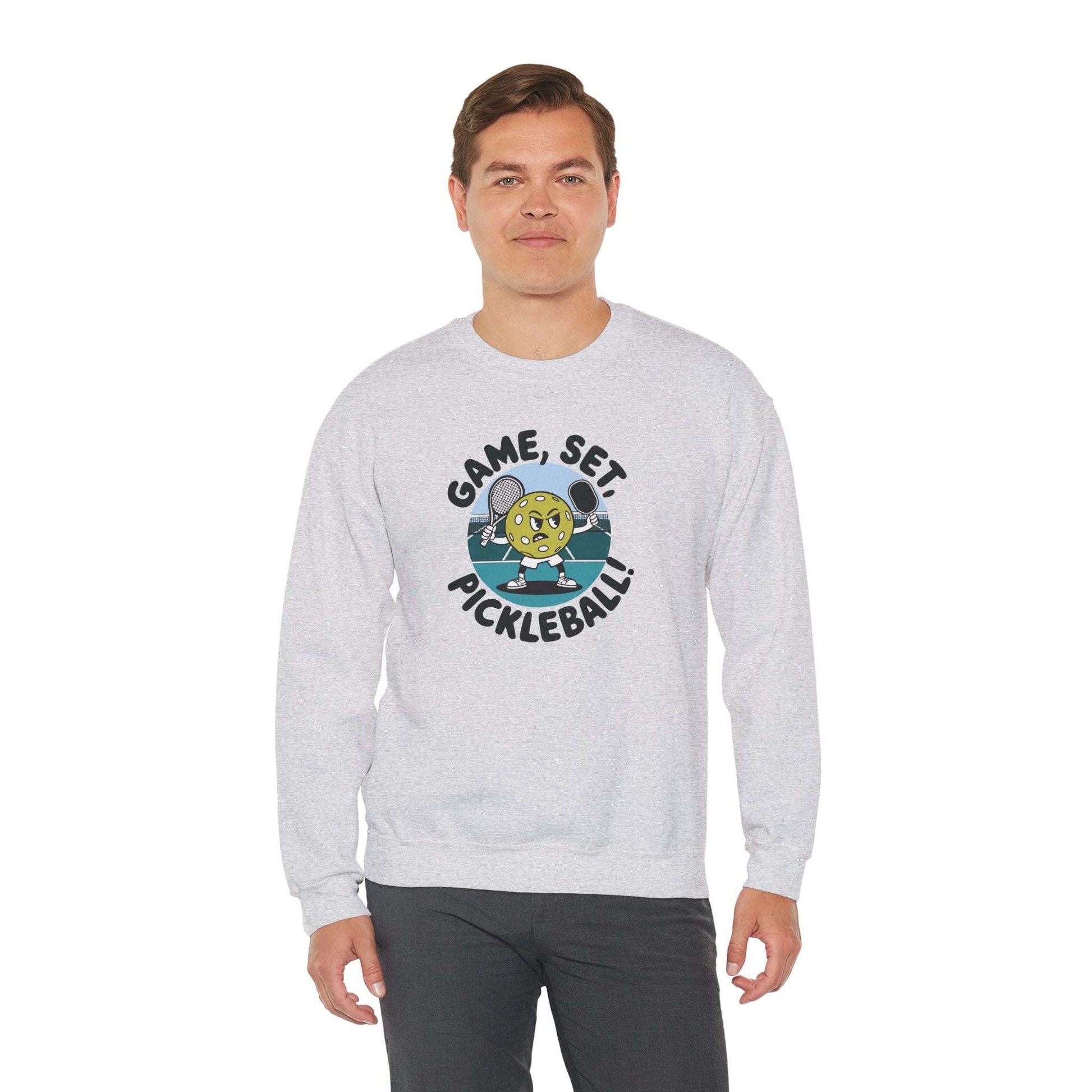 Men's Durable Pickleball Sweatshirt - Game, Set, Pickleball