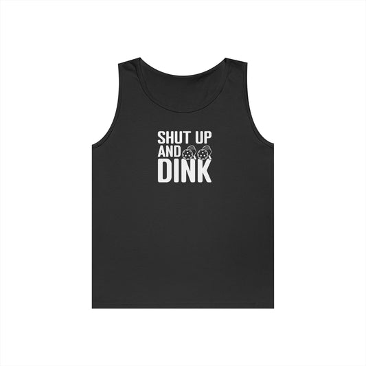 Women's Lightweight Pickleball Tank Top - Shut Up and Dink Black