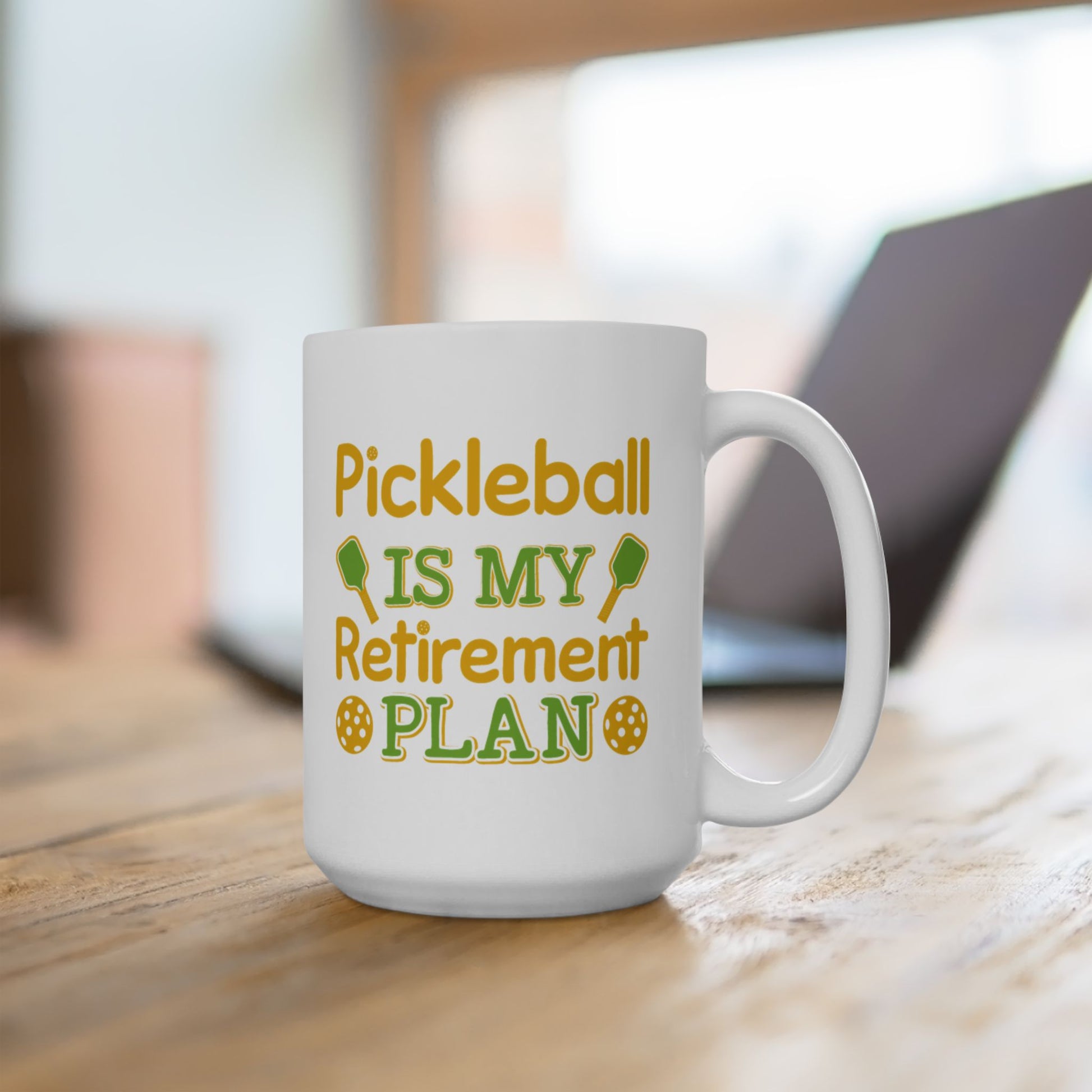 Pickleball Cheerful Mug - Pickleball Is My Retirement Plan