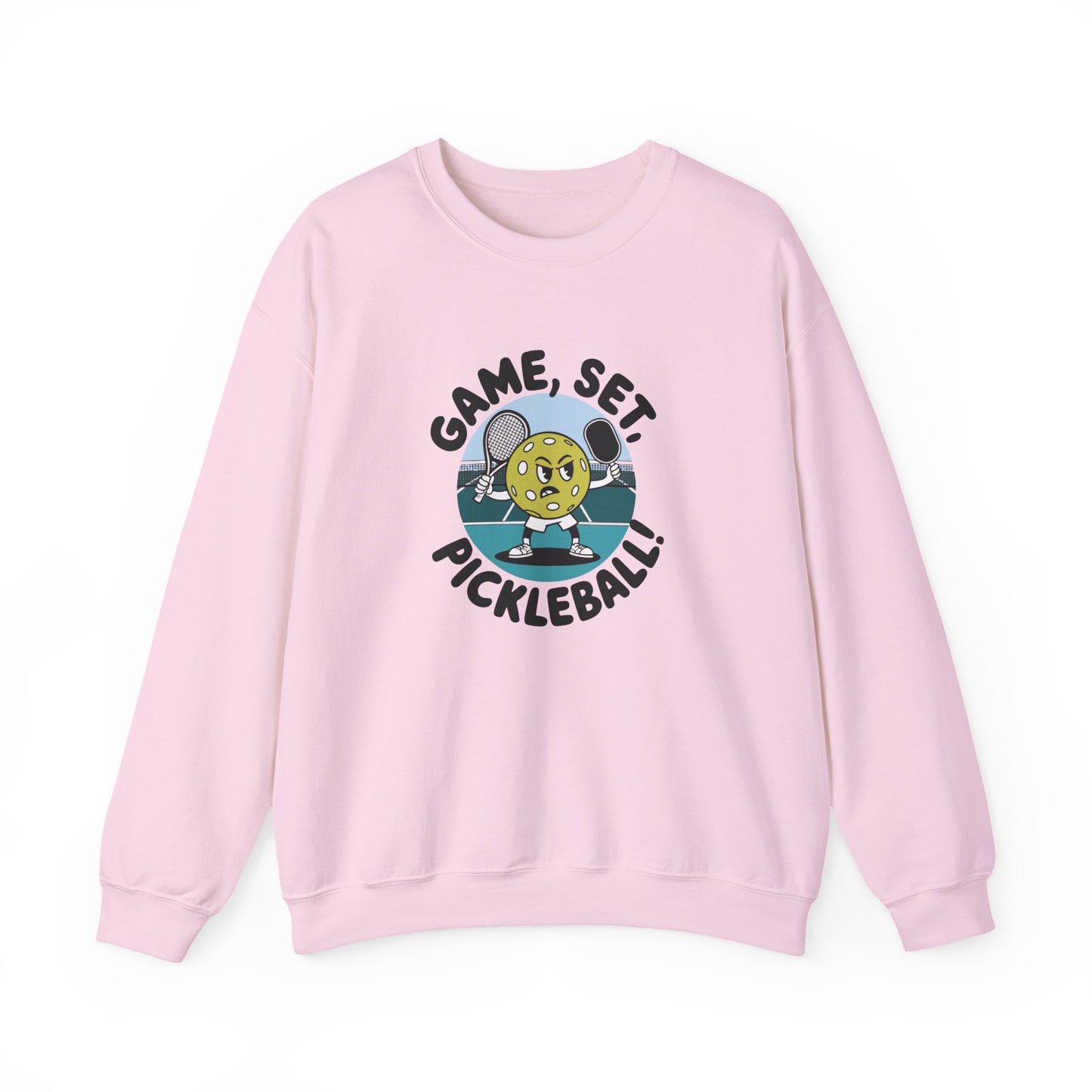 Women's Cute Pickleball Sweatshirt - Game, Set, Pickleball Pink