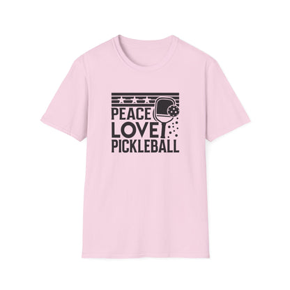 Women's Durable Pickleball T-shirt - Peace love pickleball Pink