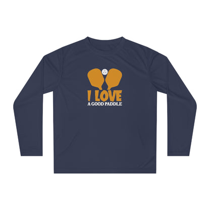 Men's Lightweight Pickleball Long Sleeves top - I Love a Good Paddle Navy