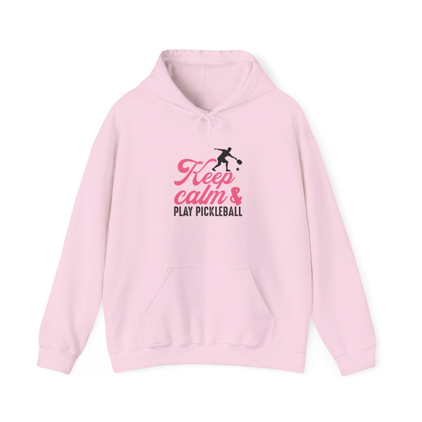 Women's Cute Pickleball Hoodie - Keep Calm & Play Pickleball Pink