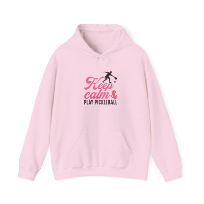 Women's Cute Pickleball Hoodie - Keep Calm & Play Pickleball Pink