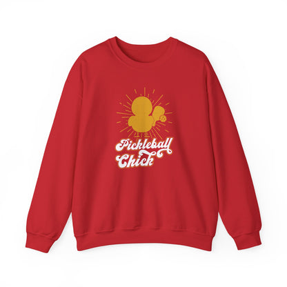Women's Funny Pickleball Sweatshirt - Pickleball Chick Red