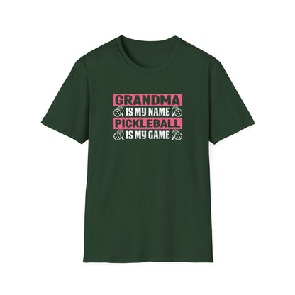 Women's Pickleball T-shirt - Grandma Is My Name Pickleball Is My Game Green