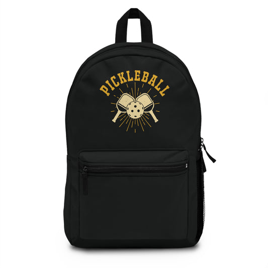 Pickleball Lightweight Backpack - Pickleball Retro Black