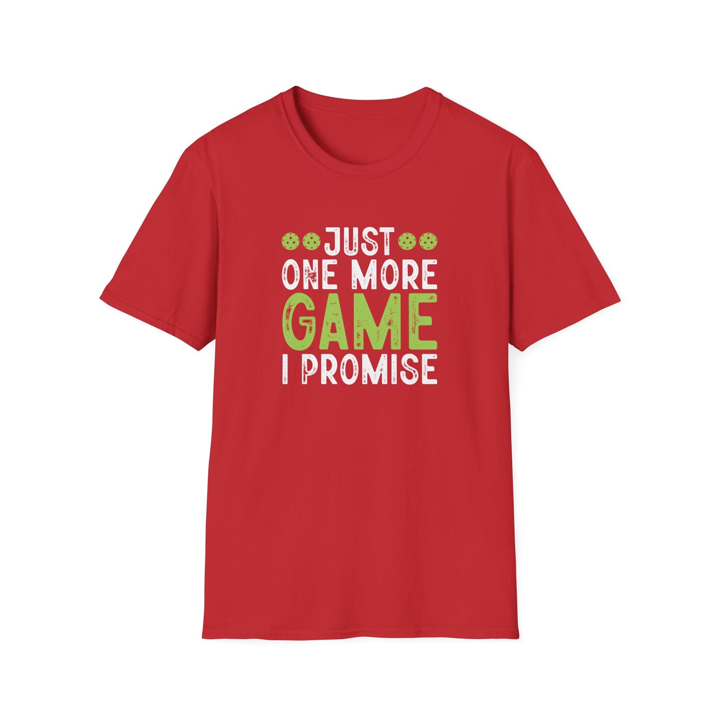 Men's Comfy Pickleball T-shirt - Just One More Game I Promise
