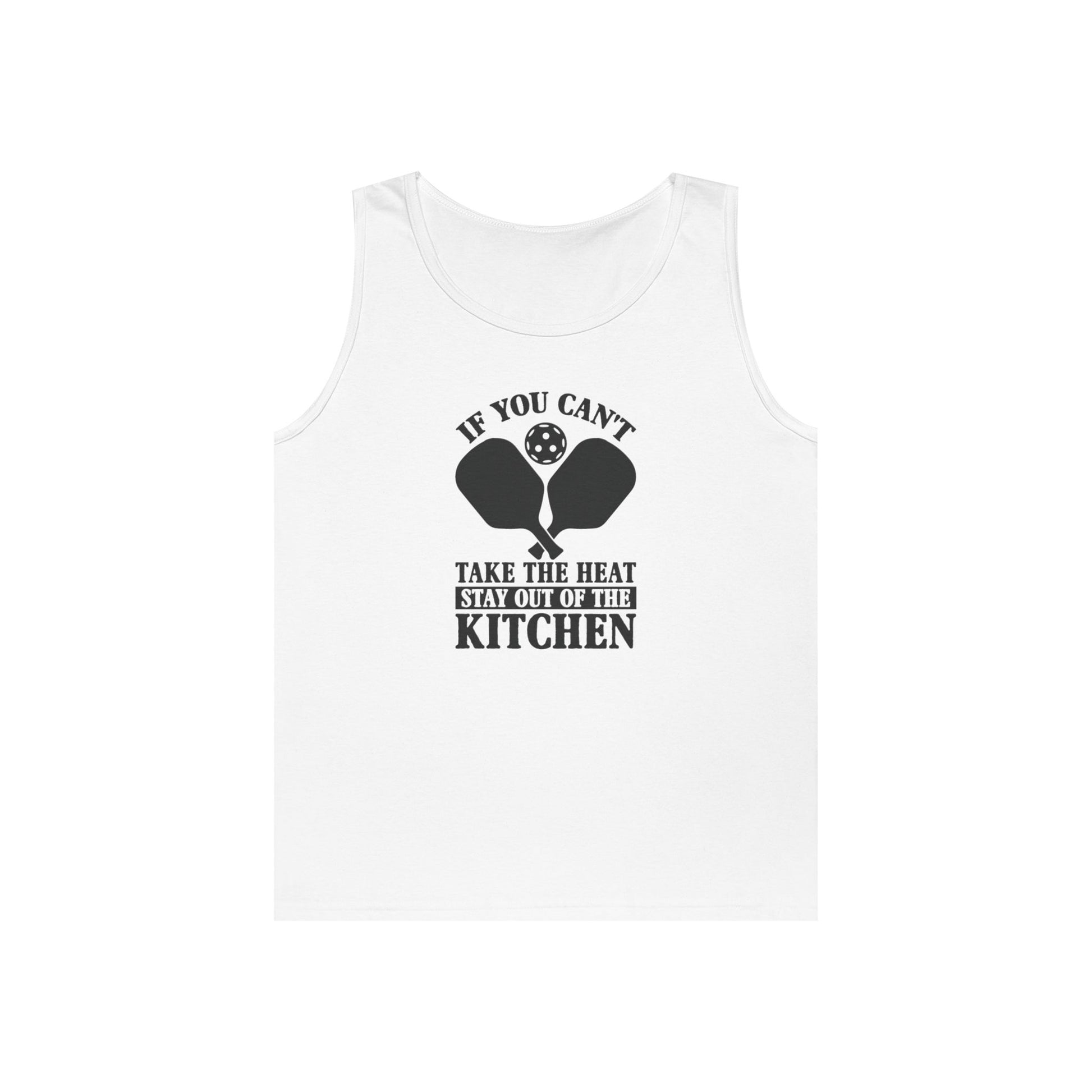 Men's Quirky Pickleball Tank Top - If You Can't Take the Heat Stay Out White