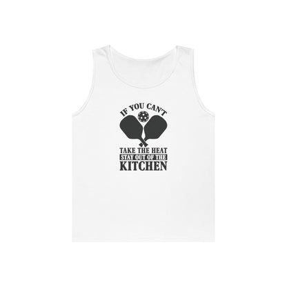 Men's Quirky Pickleball Tank Top - If You Can't Take the Heat Stay Out White