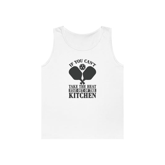Men's Quirky Pickleball Tank Top - If You Can't Take the Heat Stay Out White