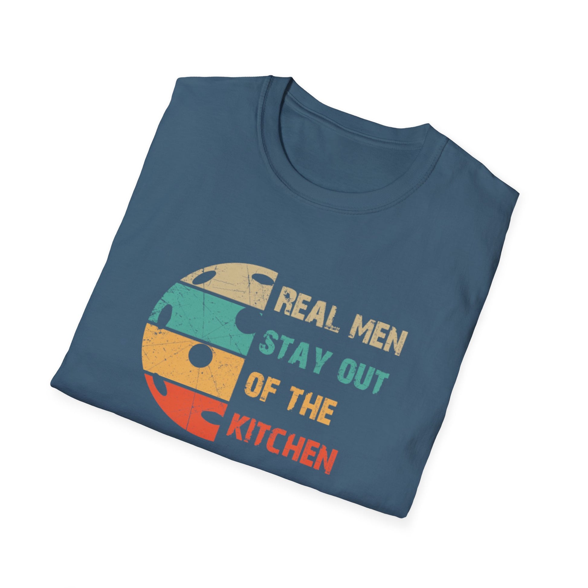 Men's Cool Pickleball T-shirt - Real Men Stay Out Of The Kitchen Retro