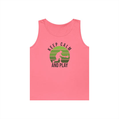 Women's Stylish Pickleball Tank Top - Keep Calm and Play Pink